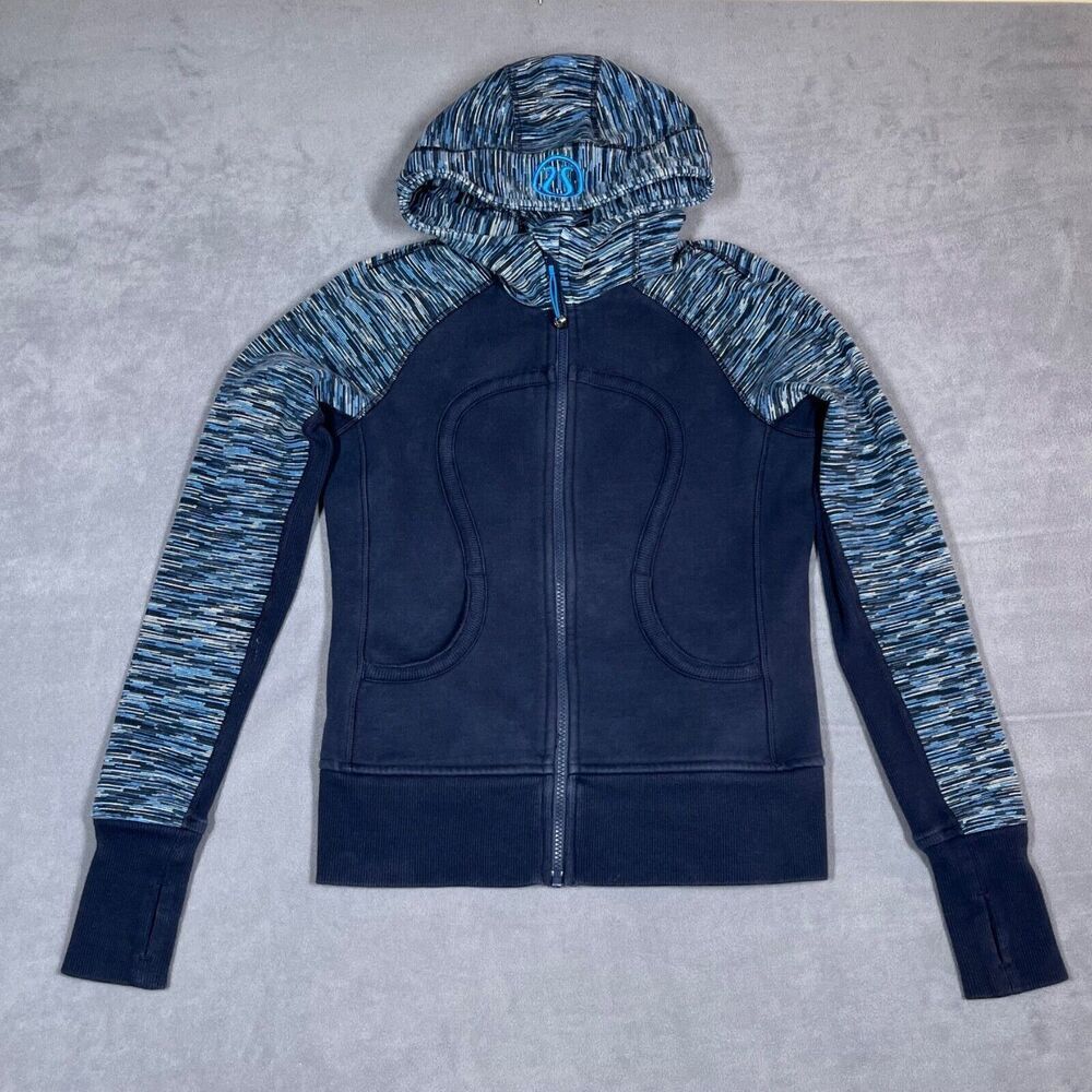 Lululemon Scuba Full Zip Hoodie Navy Space Dye Blue Womens Size 4 (Estimated)